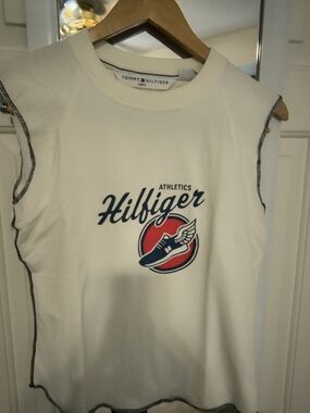 Tommy Hilfiger White 'Hilfiger Athletics' Sleeveless Tee